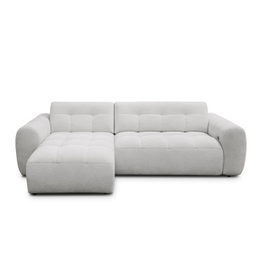 Ecksofa 4-Sitzer links LUMERO, hellgrau