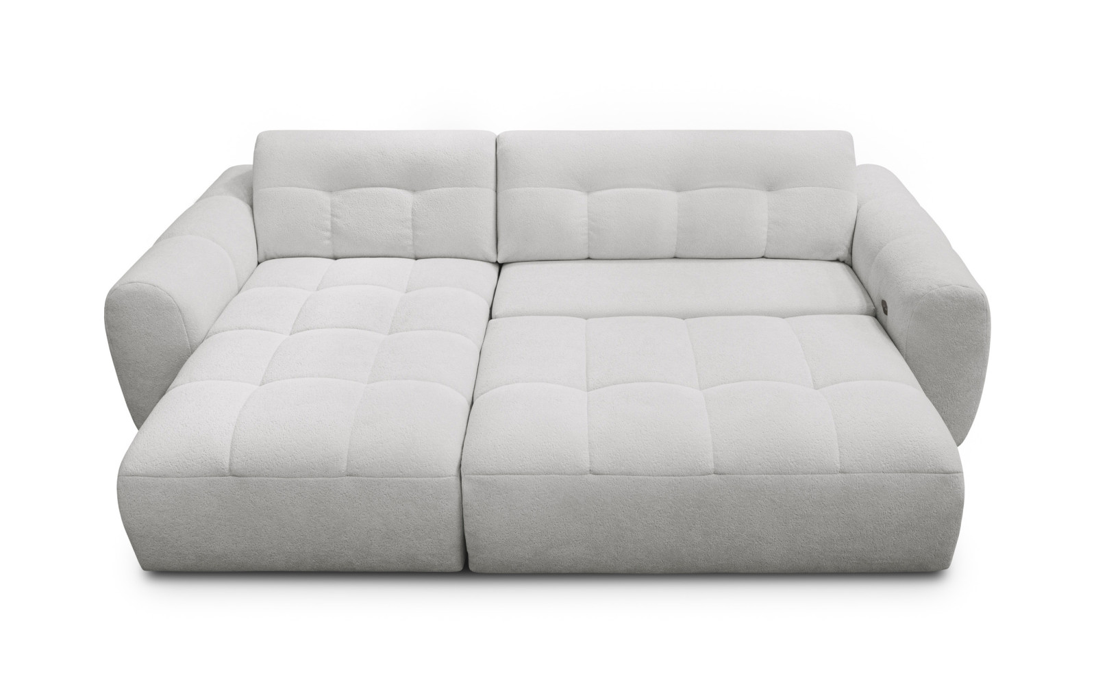 Ecksofa 4-Sitzer links LUMERO, hellgrau