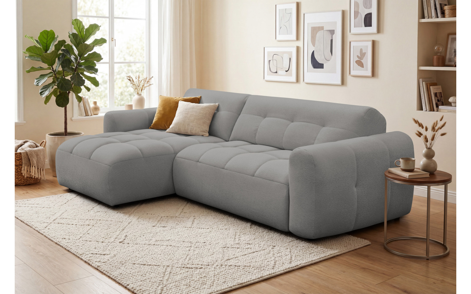 Ecksofa 4-Sitzer links LUMERO, taupe