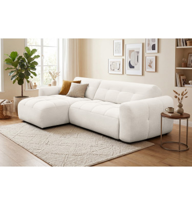 Ecksofa 4-Sitzer links LUMERO, creme