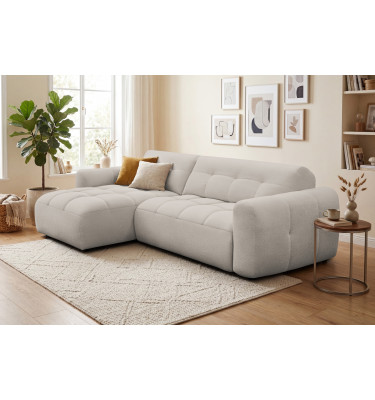 Ecksofa 4-Sitzer links LUMERO, creme