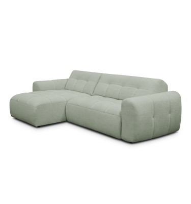 Ecksofa 4-Sitzer links LUMERO, hellgrün