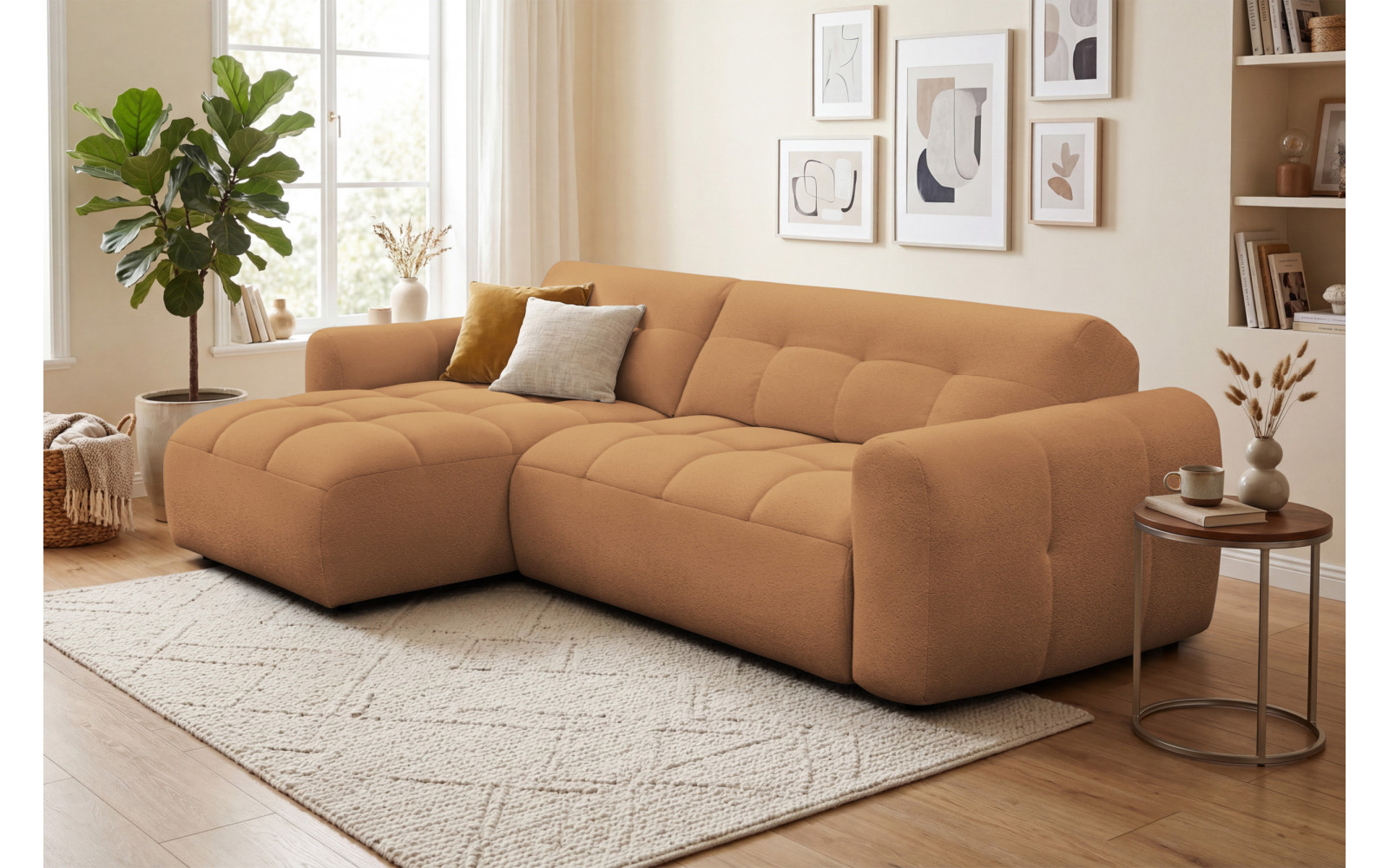 Ecksofa 4-Sitzer links LUMERO, orange
