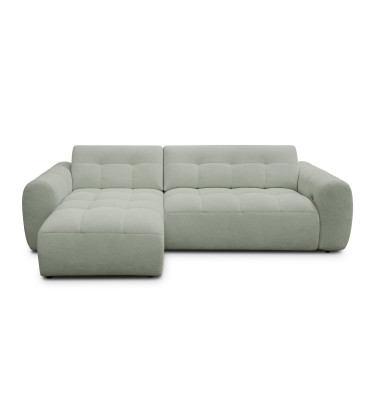 Ecksofa 4-Sitzer links LUMERO, hellgrün