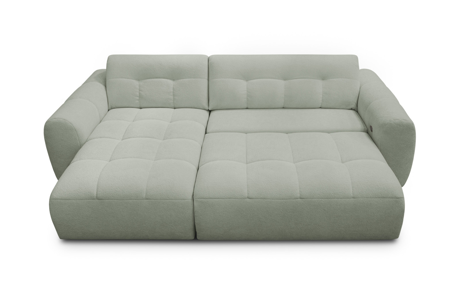 Ecksofa 4-Sitzer links LUMERO, hellgrün