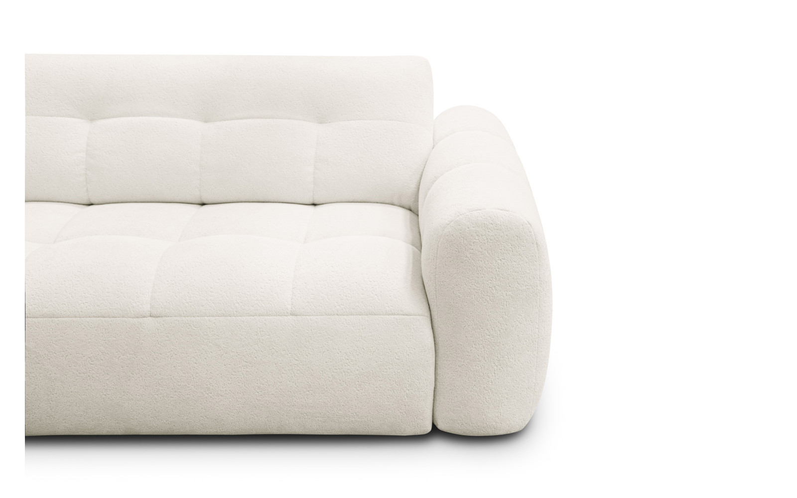 Ecksofa 4-Sitzer links LUMERO, creme