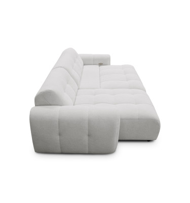 Ecksofa 4-Sitzer links LUMERO, hellgrau