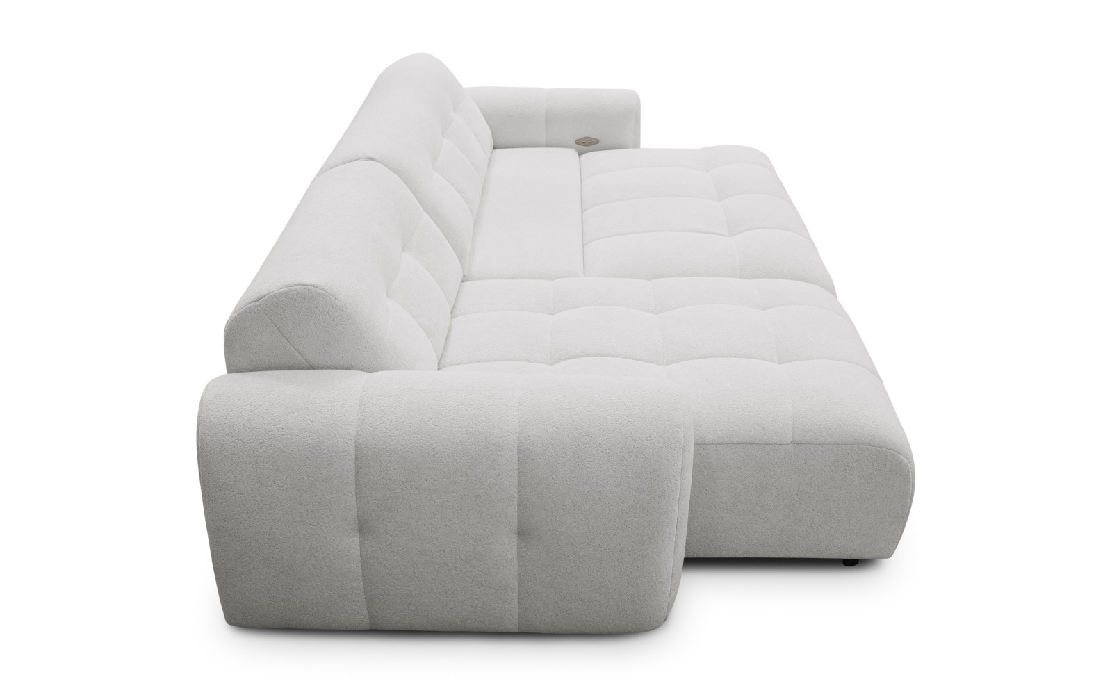 Ecksofa 4-Sitzer links LUMERO, hellgrau