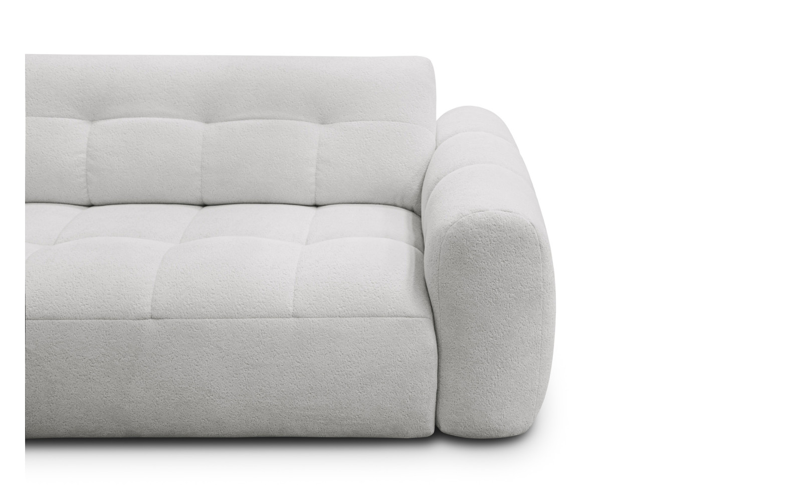 Ecksofa 4-Sitzer links LUMERO, hellgrau