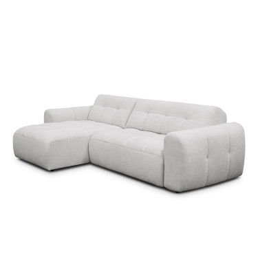 Ecksofa 4-Sitzer links LUMERO, hellgrau