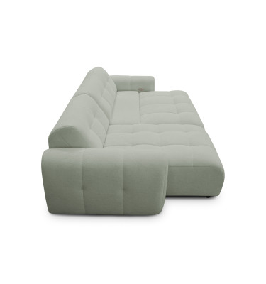 Ecksofa 4-Sitzer links LUMERO, hellgrün