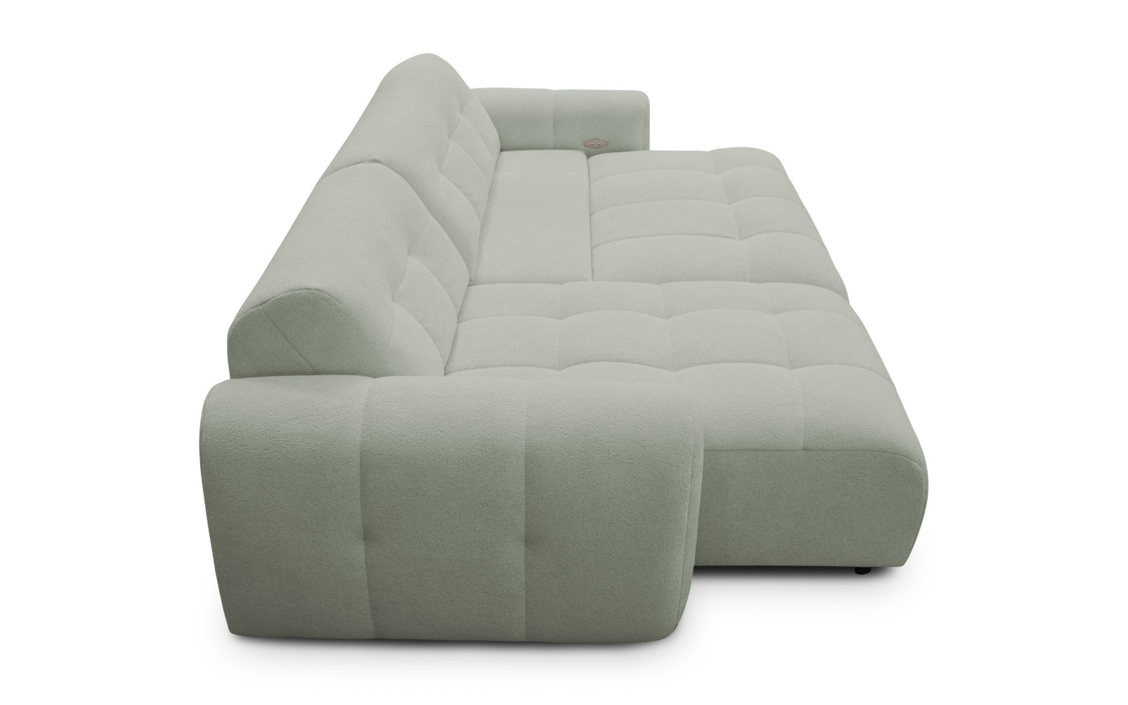 Ecksofa 4-Sitzer links LUMERO, hellgrün