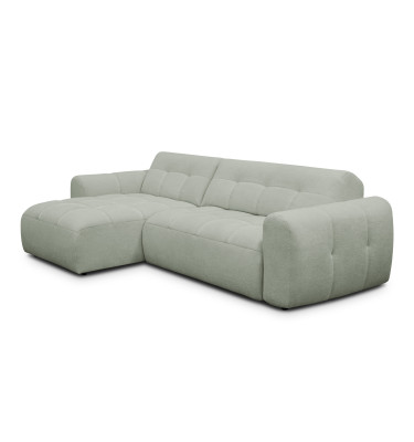 Ecksofa 4-Sitzer links LUMERO, hellgrün