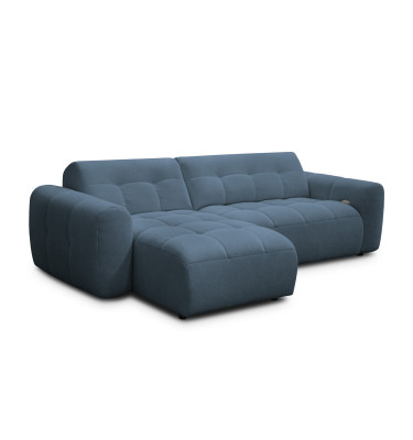 Ecksofa 4-Sitzer links LUMERO, marineblau