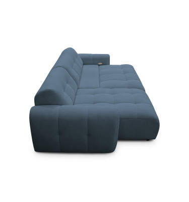 Ecksofa 4-Sitzer links LUMERO, marineblau