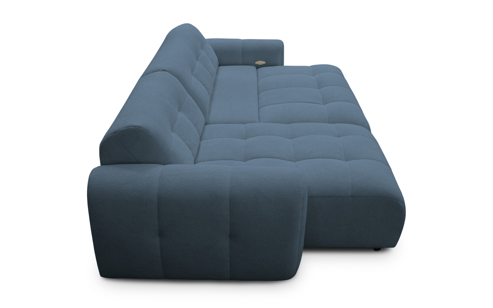 Ecksofa 4-Sitzer links LUMERO, marineblau