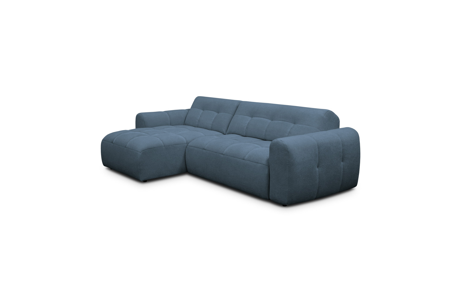 Ecksofa 4-Sitzer links LUMERO, marineblau