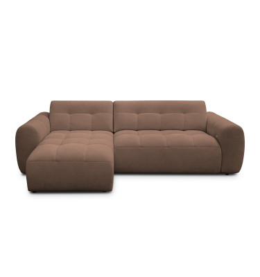 Ecksofa 4-Sitzer links LUMERO, braun