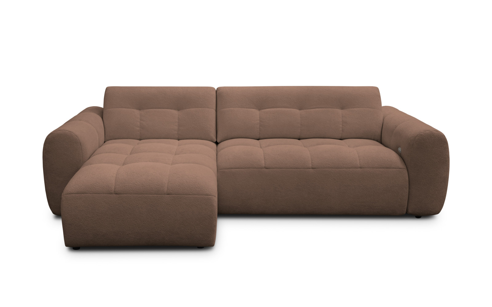 Ecksofa 4-Sitzer links LUMERO, braun