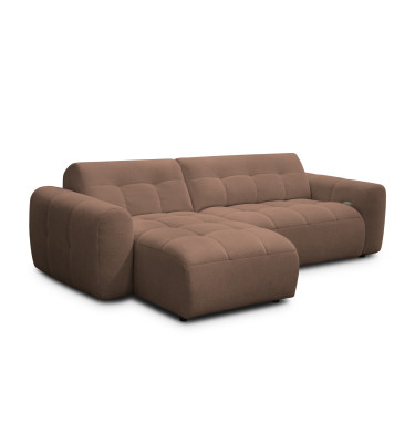 Ecksofa 4-Sitzer links LUMERO, braun