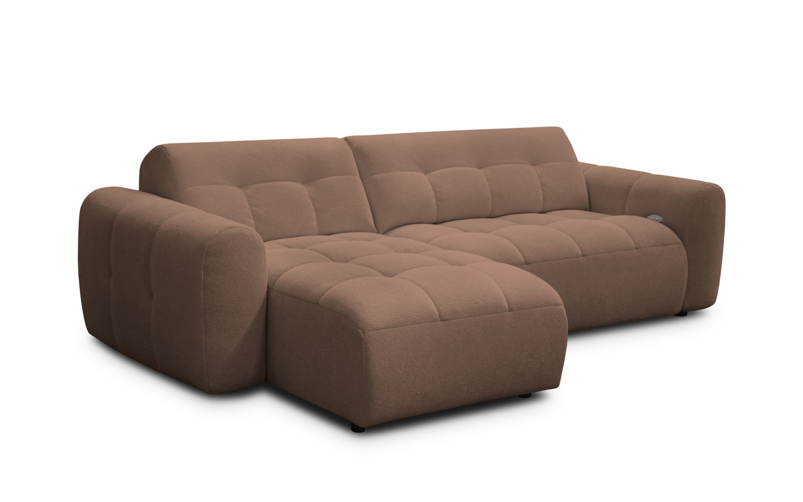Ecksofa 4-Sitzer links LUMERO, braun
