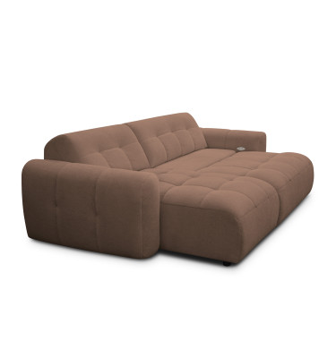 Ecksofa 4-Sitzer links LUMERO, braun