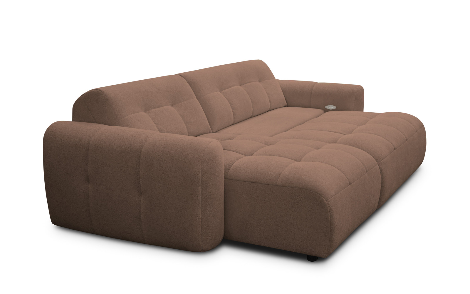 Ecksofa 4-Sitzer links LUMERO, braun
