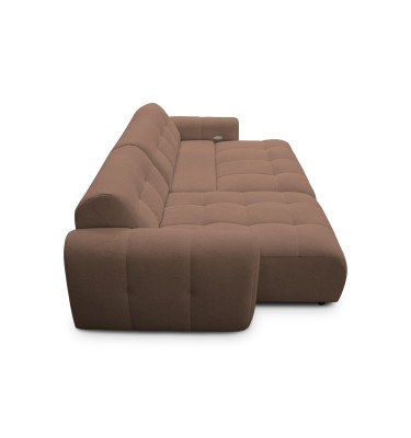 Ecksofa 4-Sitzer links LUMERO, braun