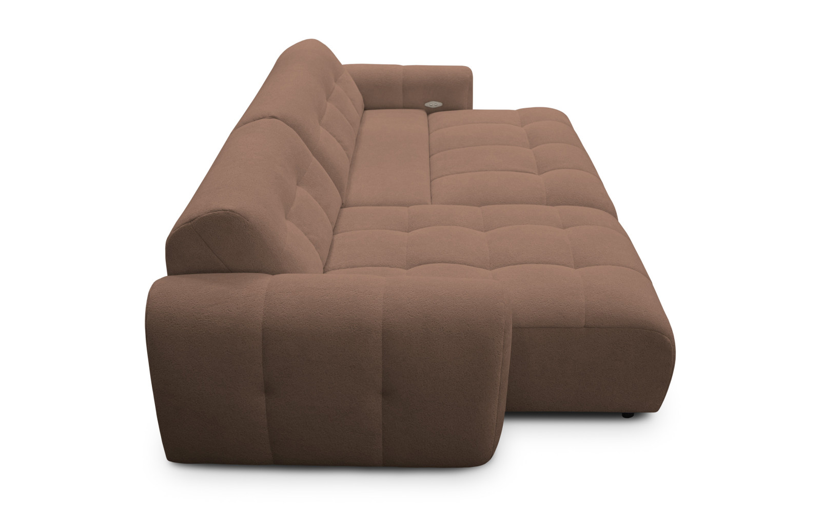 Ecksofa 4-Sitzer links LUMERO, braun