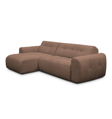 Ecksofa 4-Sitzer links LUMERO, braun