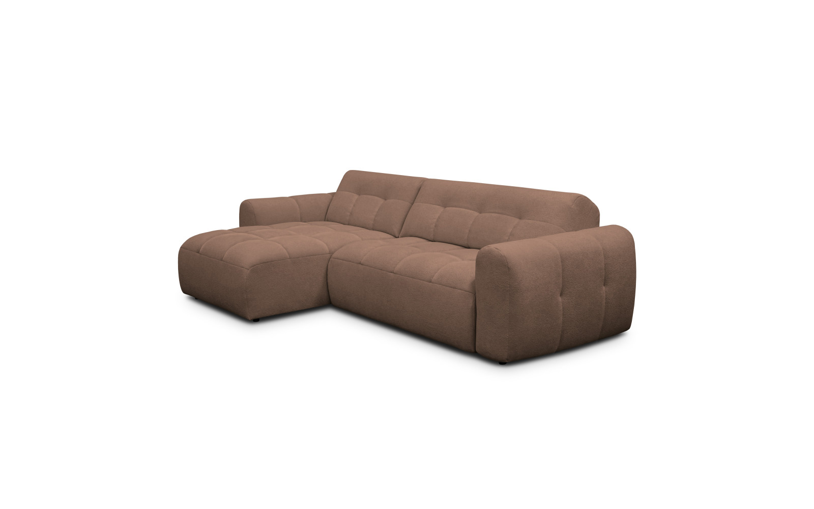 Ecksofa 4-Sitzer links LUMERO, braun
