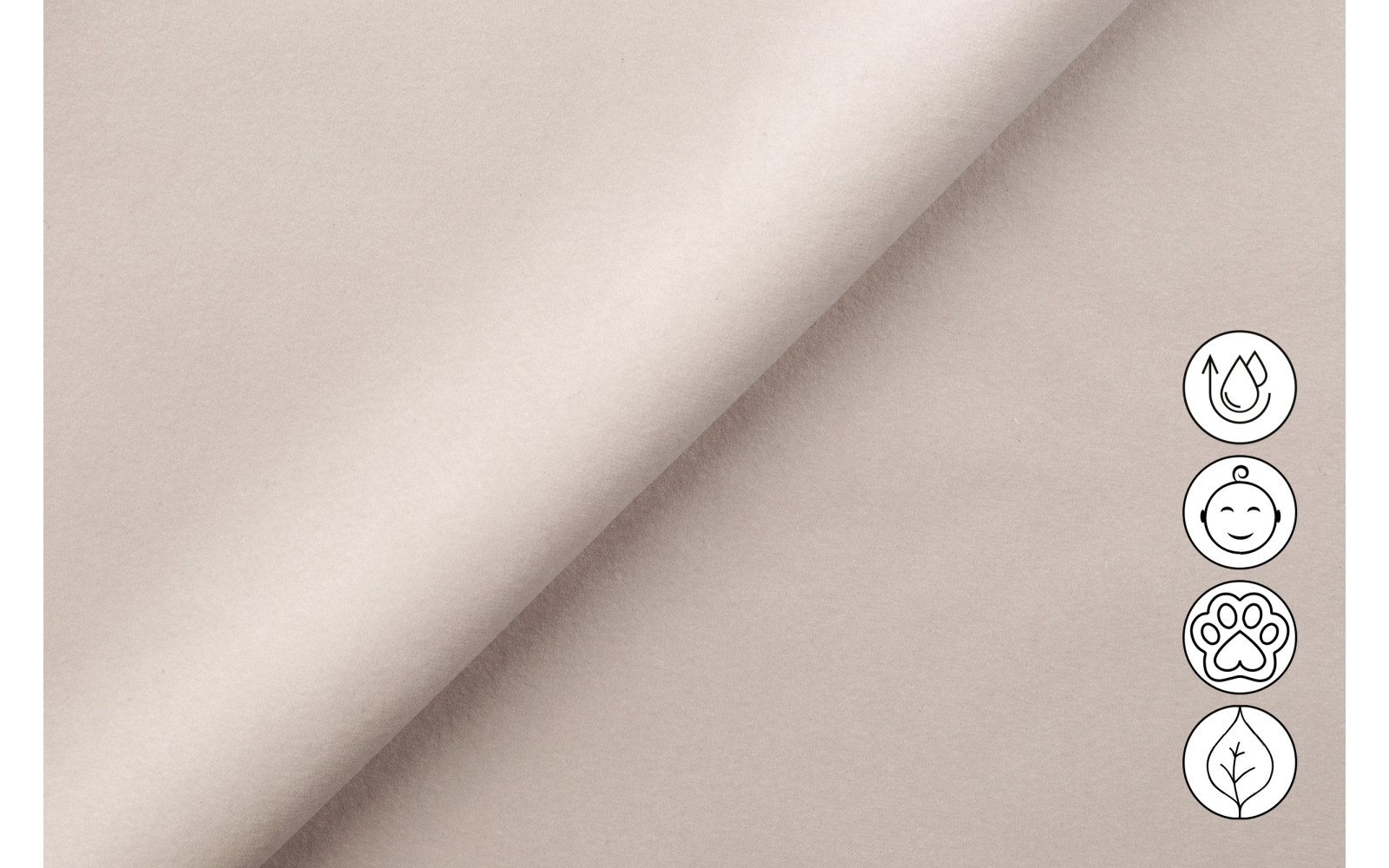 Ecksofa Relax 4-Sitzer links FIERO, Beiger Veloursstoff