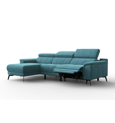 Ecksofa Relax 4-Sitzer links FIERO, Minter Veloursstoff