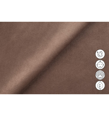 Ecksofa Relax 4-Sitzer links FIERO, Brauner Veloursstoff