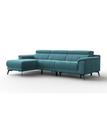 Ecksofa Relax 4-Sitzer links FIERO, Minter Veloursstoff