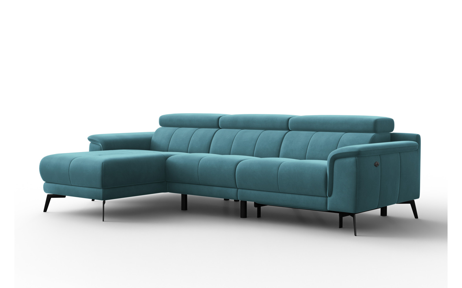 Ecksofa Relax 4-Sitzer links FIERO, Minter Veloursstoff