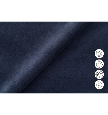 Ecksofa Relax 4-Sitzer links FIERO, Marineblauer Veloursstoff