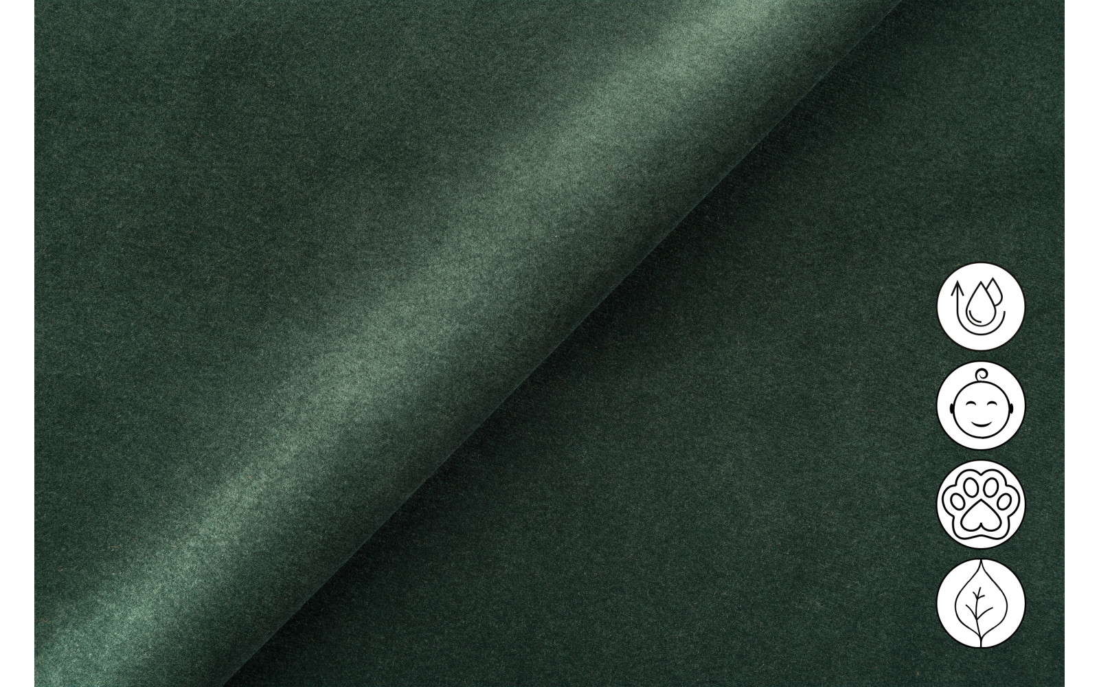 Ecksofa Relax 4-Sitzer links FIERO, Grüner Veloursstoff