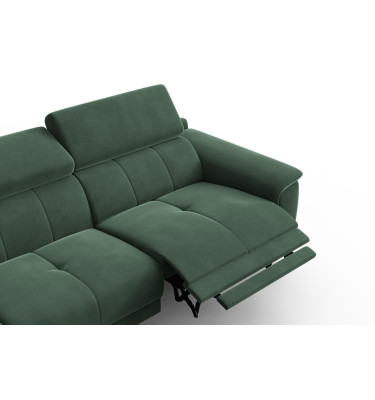 Ecksofa Relax 4-Sitzer links FIERO, Grüner Veloursstoff