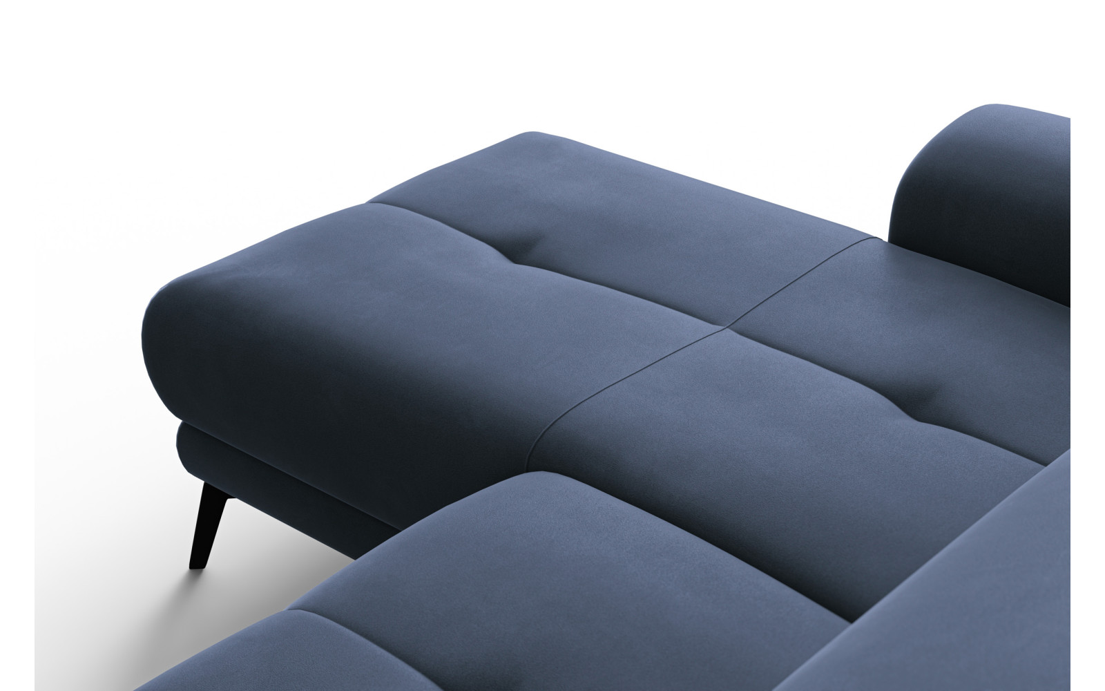 Ecksofa Relax 4-Sitzer links FIERO, Marineblauer Veloursstoff