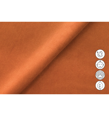 Ecksofa Relax 4-Sitzer links FIERO, Oranger Veloursstoff