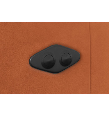 Ecksofa Relax 4-Sitzer links FIERO, Oranger Veloursstoff