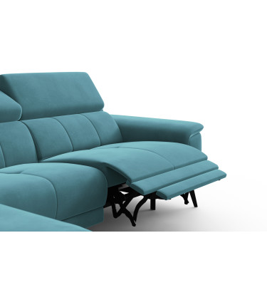 Ecksofa Relax 4-Sitzer links FIERO, Minter Veloursstoff