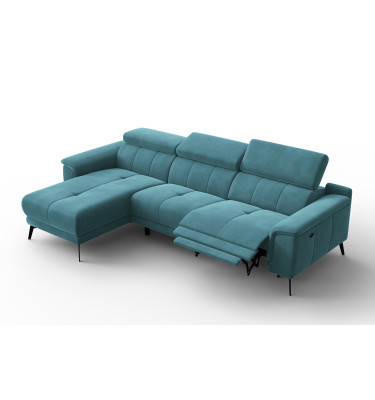 Ecksofa Relax 4-Sitzer links FIERO, Minter Veloursstoff