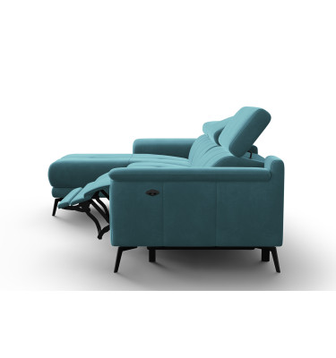 Ecksofa Relax 4-Sitzer links FIERO, Minter Veloursstoff
