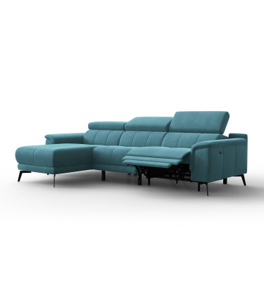 Ecksofa Relax 4-Sitzer links FIERO, Minter Veloursstoff
