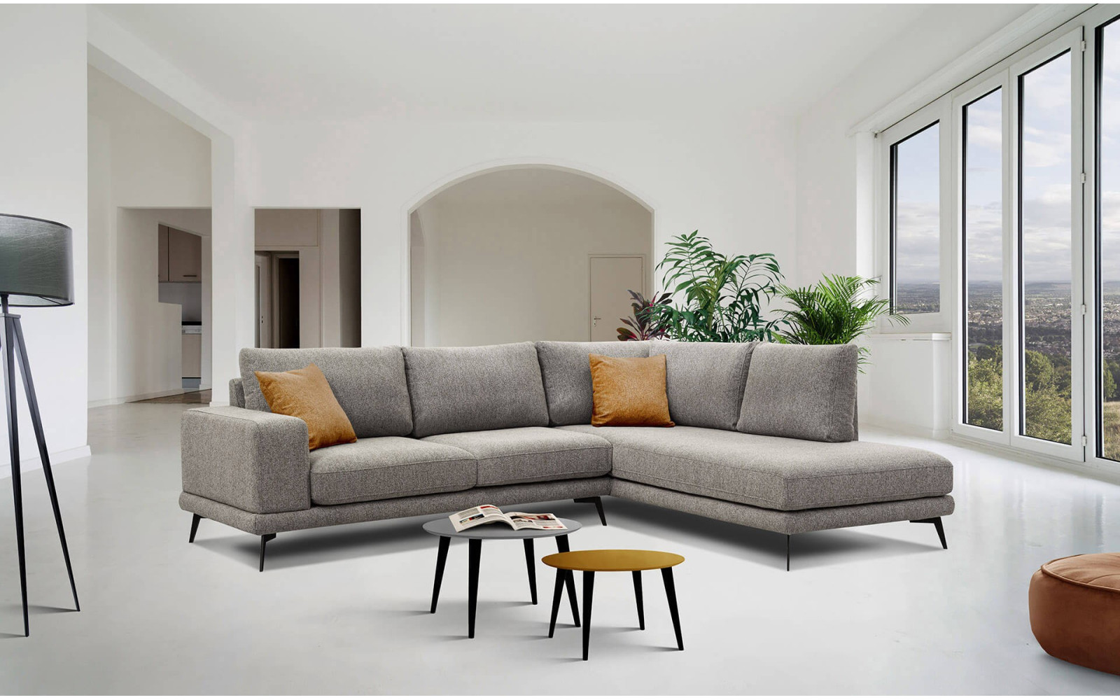 Outlet Ecksofa rechts 5-Sitzer MEDIOLANE