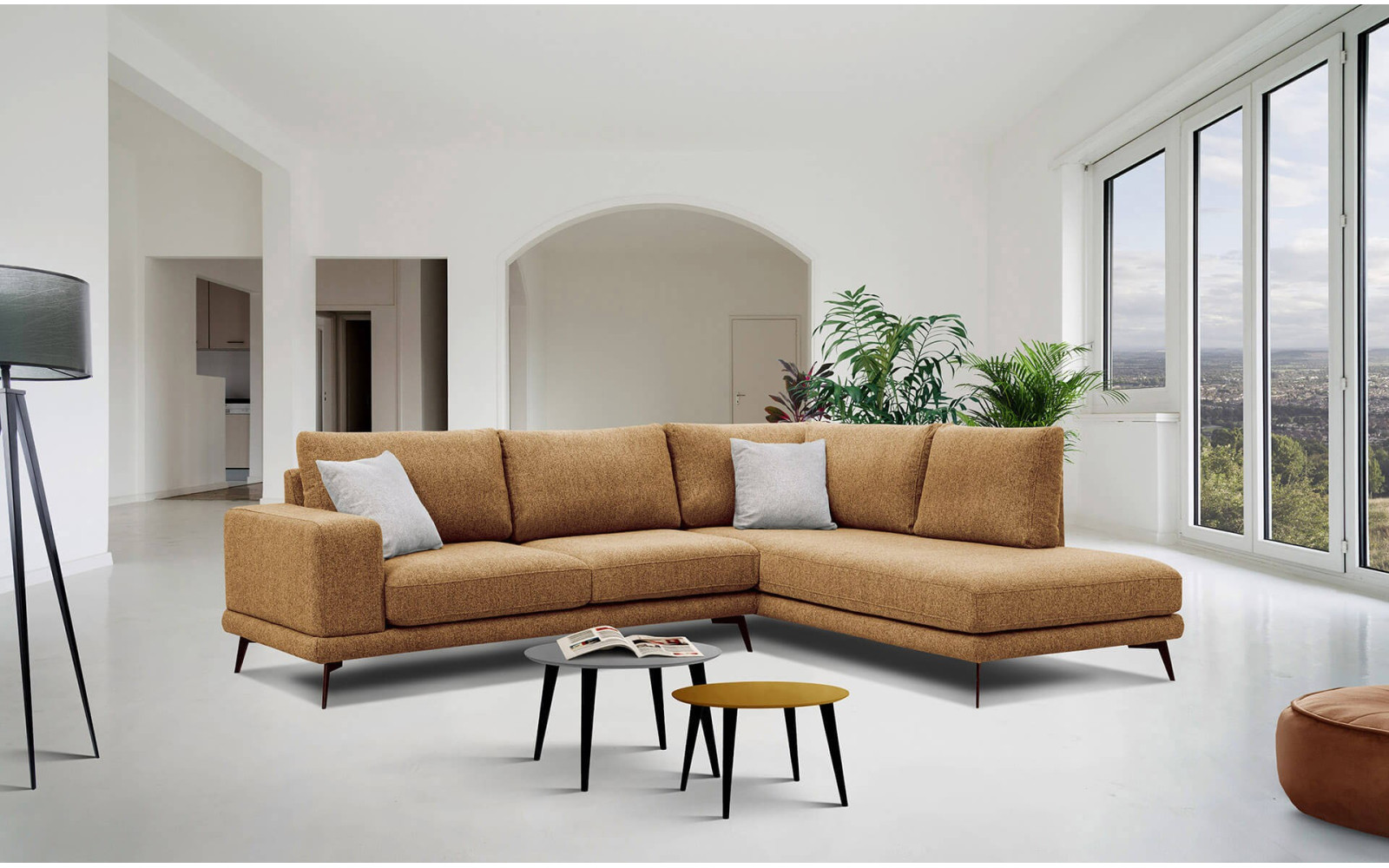 Outlet Ecksofa rechts 5-Sitzer MEDIOLANE