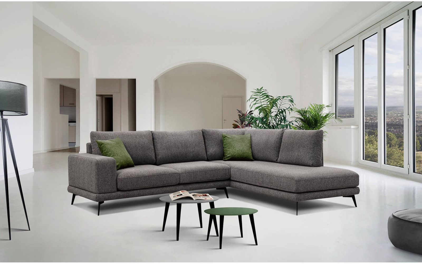 Outlet Ecksofa rechts 5-Sitzer MEDIOLANE