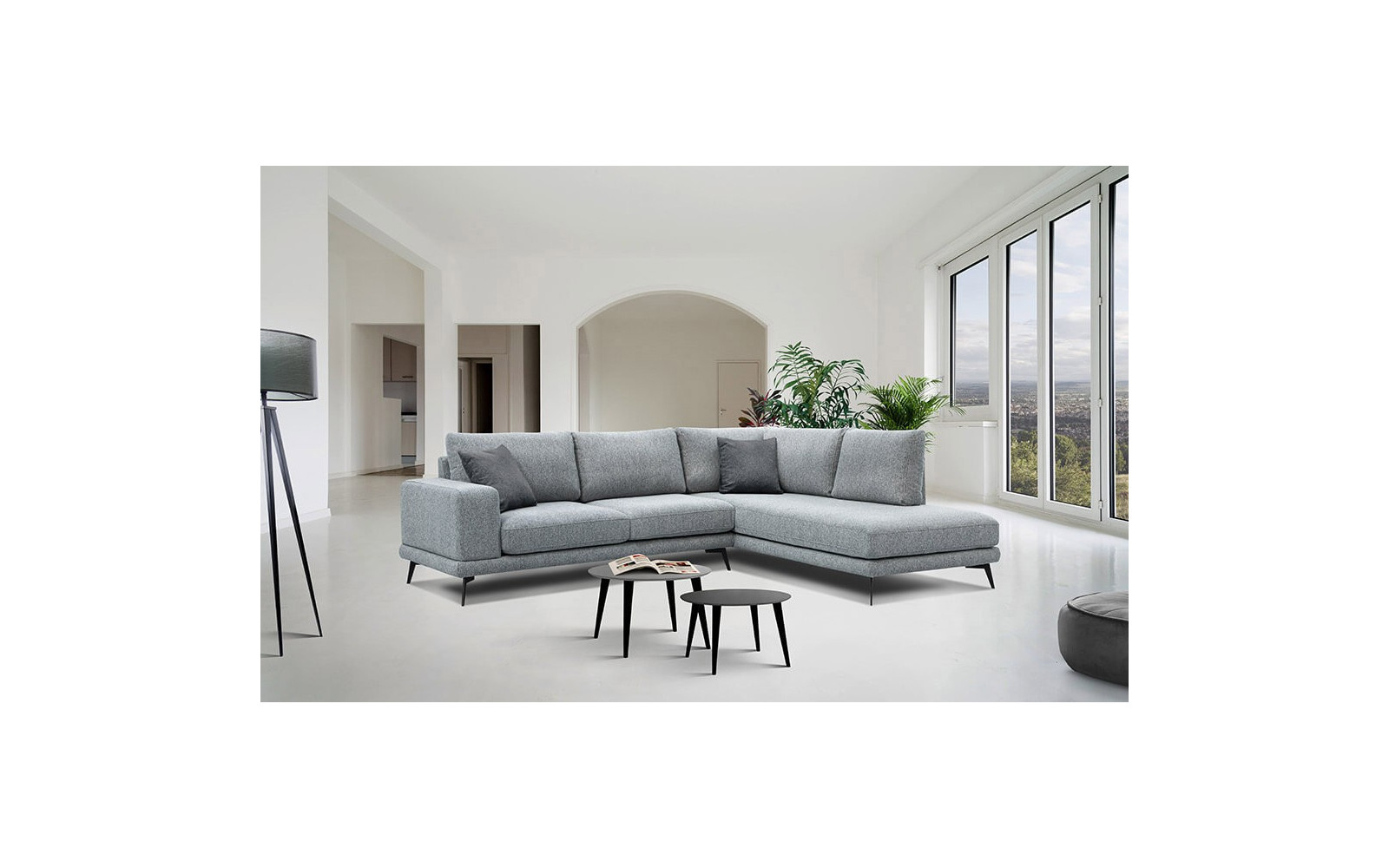 Outlet Ecksofa rechts 5-Sitzer MEDIOLANE